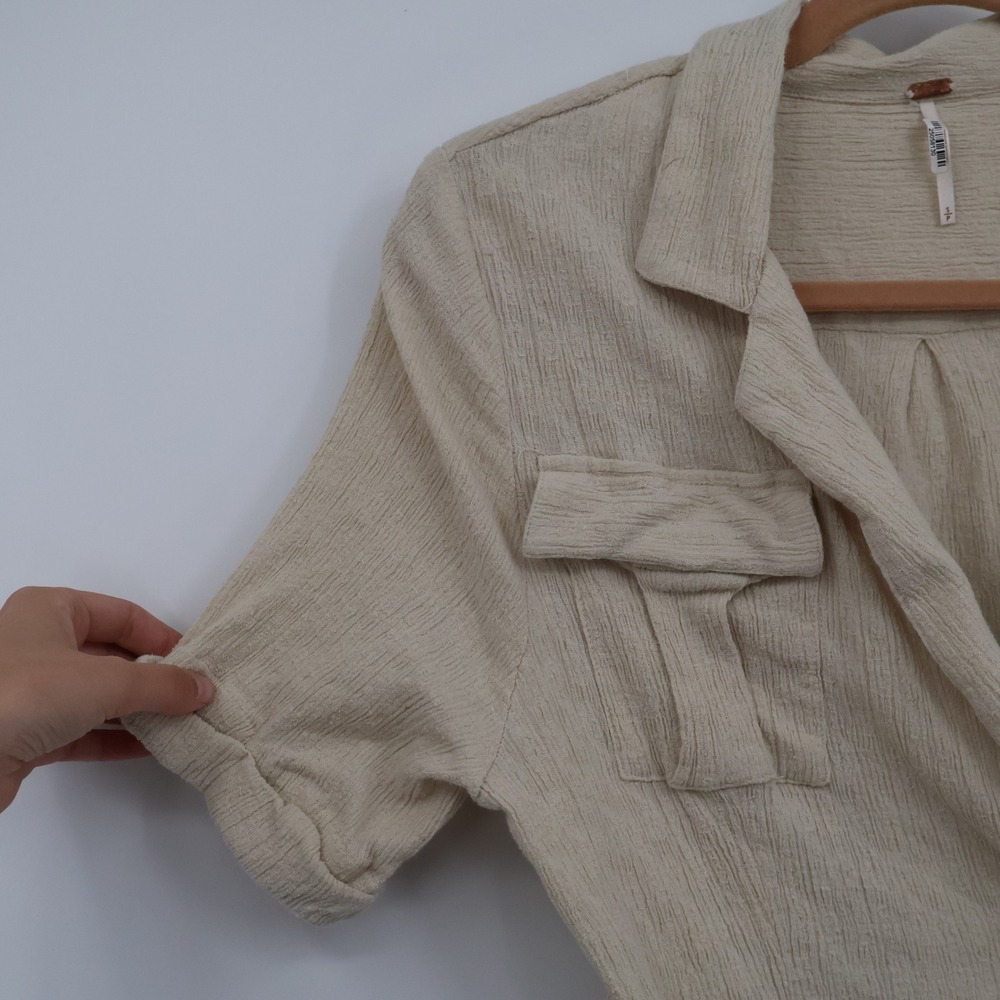 Free People Clementine Mini Dress Womens S Beige Safari Resort Coastal Beach - Picture 9 of 16